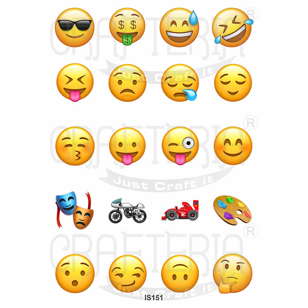 Crafteria Emoji 1.5 Inch Designs Insert Sheet (Transparent Sheet) IS151