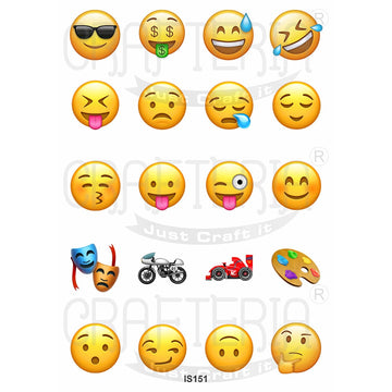 Crafteria Emoji 1.5 Inch Designs Insert Sheet (Transparent Sheet) IS151