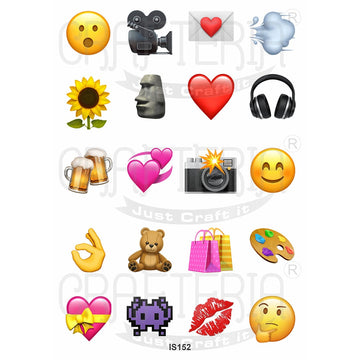 Crafteria Emoji 1.5 Inch Designs Insert Sheet (Transparent Sheet) IS152