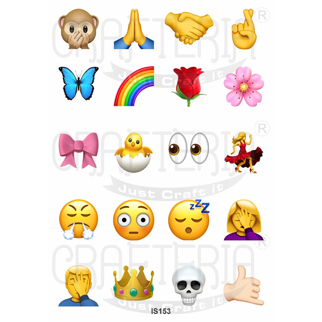 Crafteria Emoji 1.5 Inch Designs Insert Sheet (Transparent Sheet) IS153