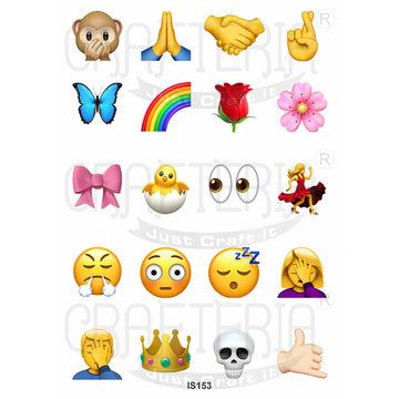 Crafteria Emoji 1.5 Inch Designs Insert Sheet (Transparent Sheet) IS153