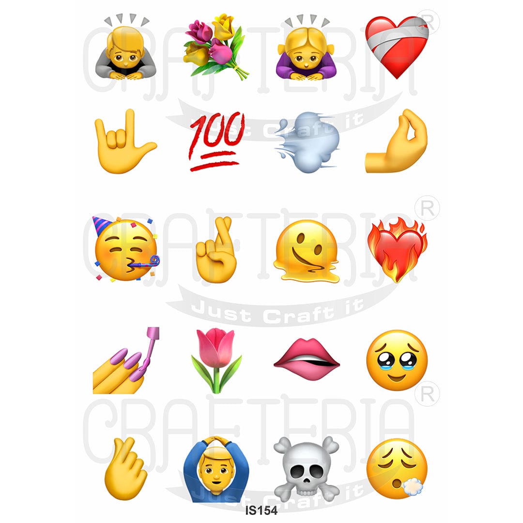 Crafteria Emoji 1.5 Inch Designs Insert Sheet (Transparent Sheet) IS154