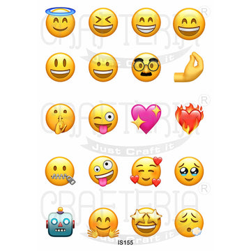 Crafteria Emoji 1.5 Inch Designs Insert Sheet (Transparent Sheet) IS155