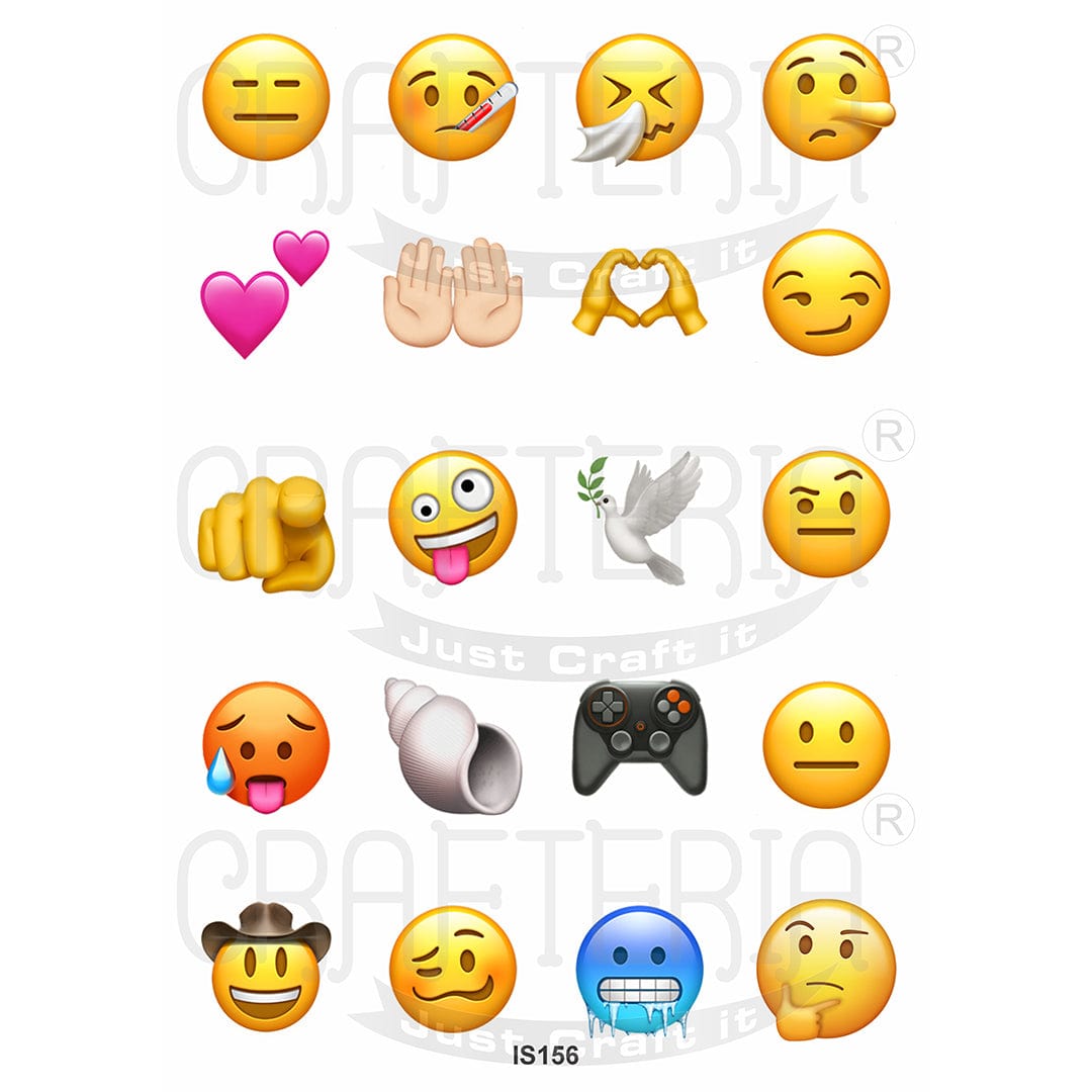 Crafteria Emoji 1.5 Inch Designs Insert Sheet (Transparent Sheet) IS156