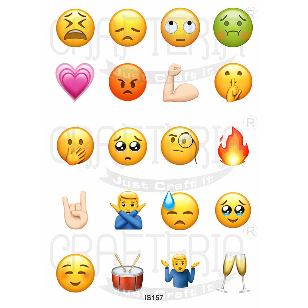 Crafteria Emoji 1.5 Inch Designs Insert Sheet (Transparent Sheet) IS157