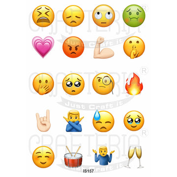Crafteria Emoji 1.5 Inch Designs Insert Sheet (Transparent Sheet) IS157
