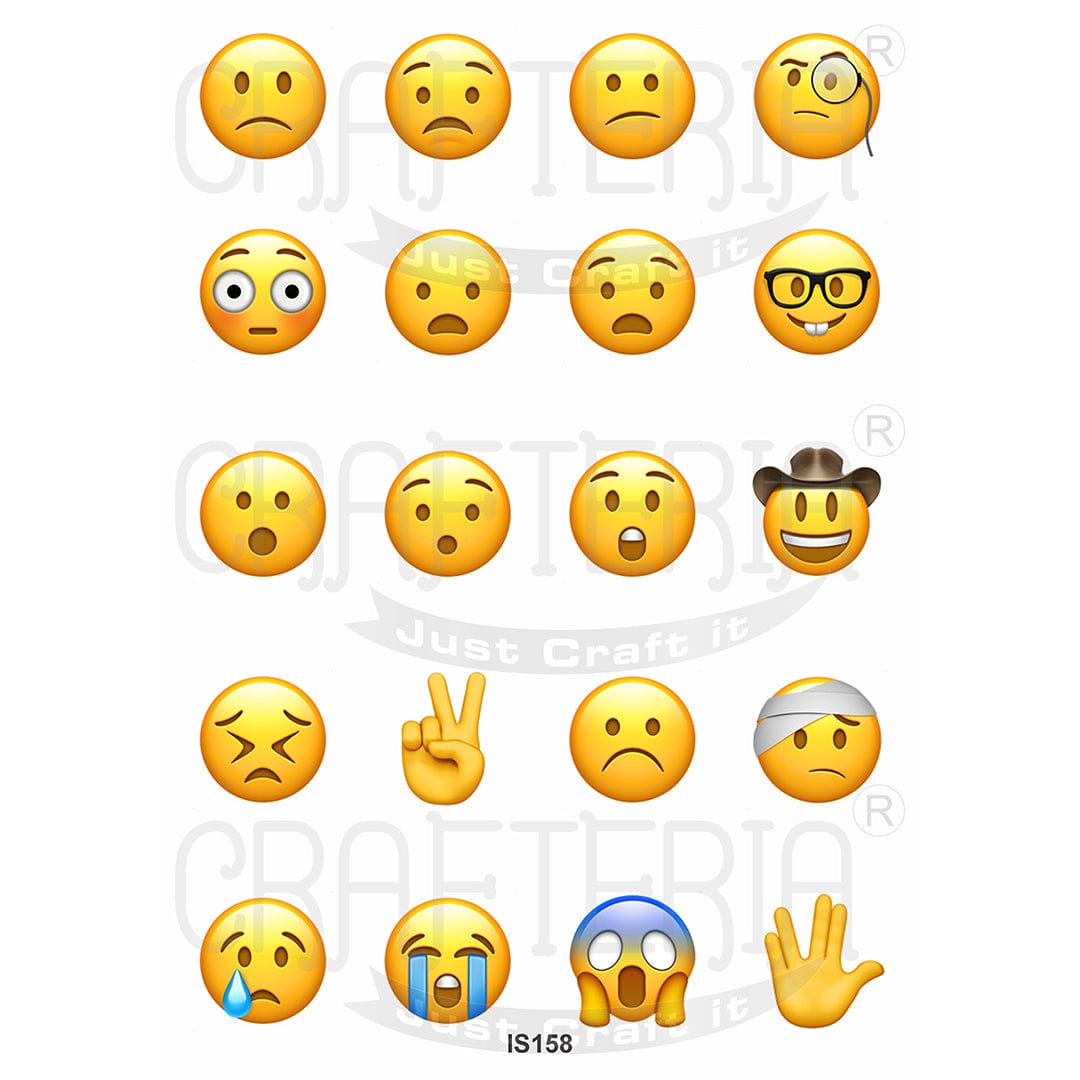 Crafteria Emoji 1.5 Inch Designs Insert Sheet (Transparent Sheet) IS158