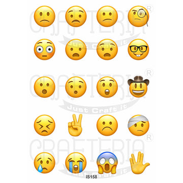Crafteria Emoji 1.5 Inch Designs Insert Sheet (Transparent Sheet) IS158