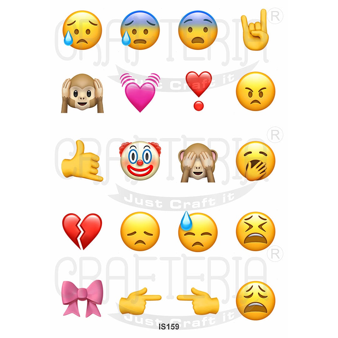 Crafteria Emoji 1.5 Inch Designs Insert Sheet (Transparent Sheet) IS159