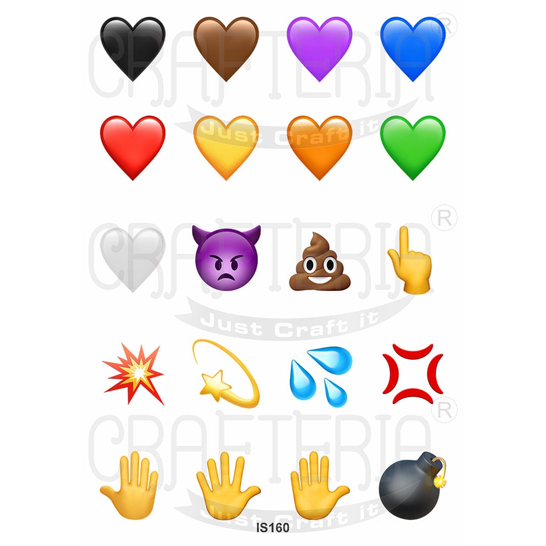 Crafteria Emoji 1.5 Inch Designs Insert Sheet (Transparent Sheet) IS160