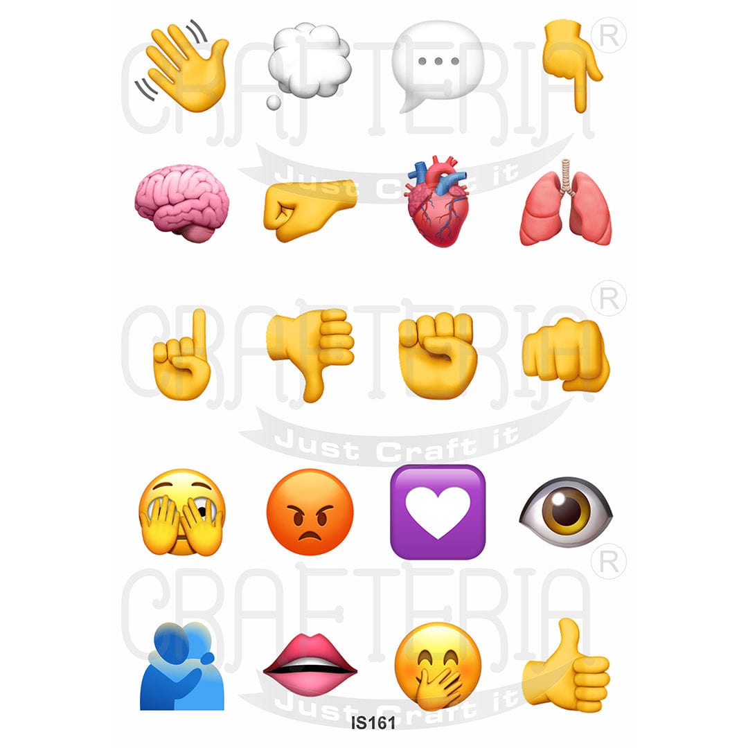 Crafteria Emoji 1.5 Inch Designs Insert Sheet (Transparent Sheet) IS161