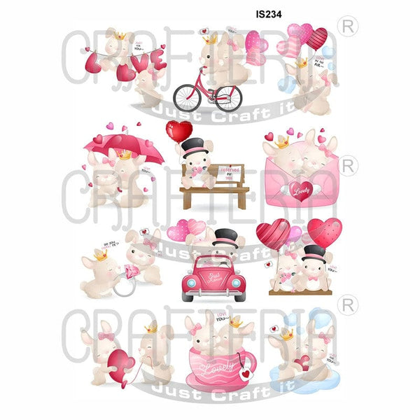 Crafteria Love Bunnies Designs Insert Sheet (Transparent Sheet) IS234