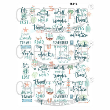 Crafteria Travel Designs Insert Sheet (Transparent Sheet) IS319