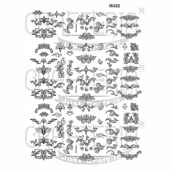 Crafteria Decorative Flower Designs Insert Sheet (Transparent Sheet) IS322