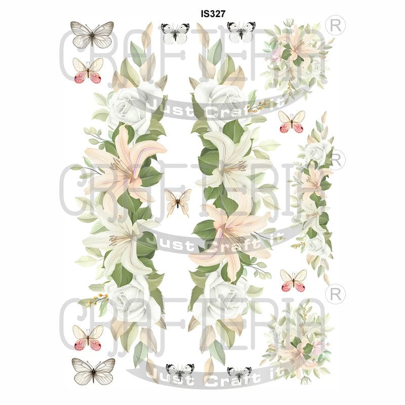 Crafteria Floral Butterfly Designs Insert Sheet (Transparent Sheet) IS327
