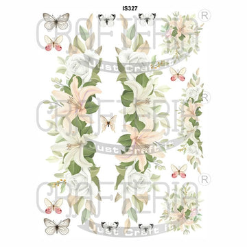 Crafteria Floral Butterfly Designs Insert Sheet (Transparent Sheet) IS327