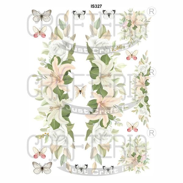 Crafteria Floral Butterfly Designs Insert Sheet (Transparent Sheet) IS327