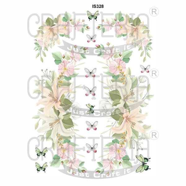 Crafteria Floral Butterfly Designs Insert Sheet (Transparent Sheet) IS328