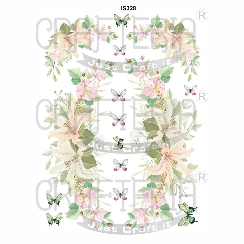 Crafteria Floral Butterfly Designs Insert Sheet (Transparent Sheet) IS328