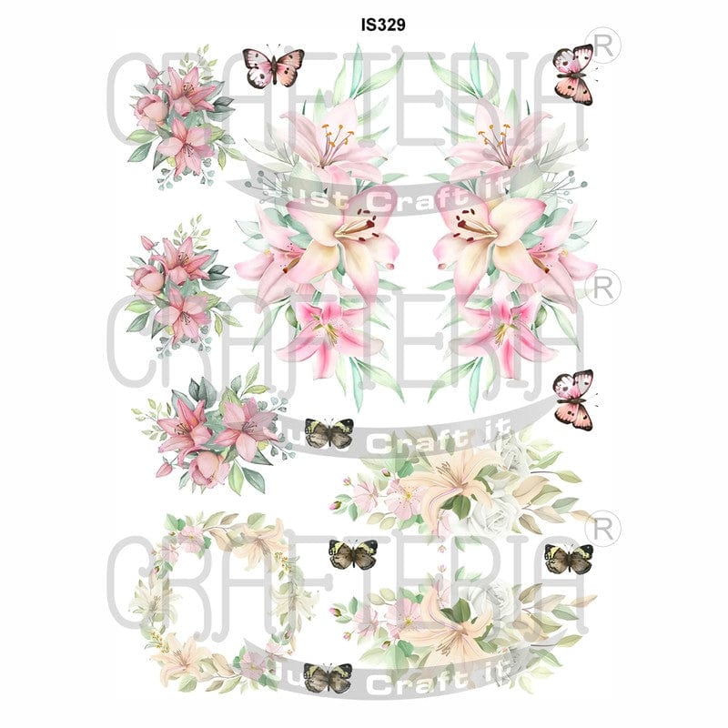 Crafteria Floral Butterfly Designs Insert Sheet (Transparent Sheet) IS329