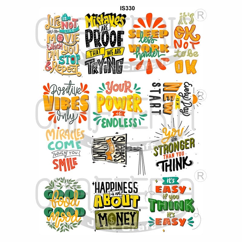 Crafteria Motivational Quotes Designs Insert Sheet (Transparent Sheet) IS330