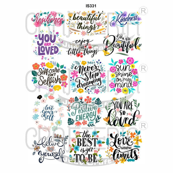 Crafteria Postive Quotes Designs Insert Sheet (Transparent Sheet) IS331