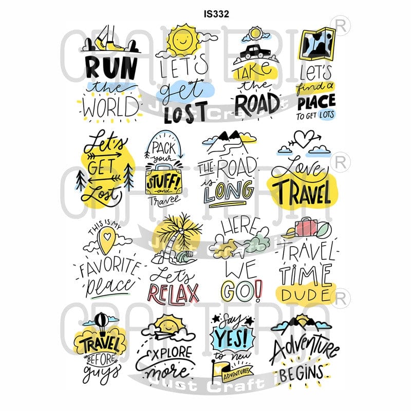 Crafteria Travel Designs Insert Sheet (Transparent Sheet) IS332