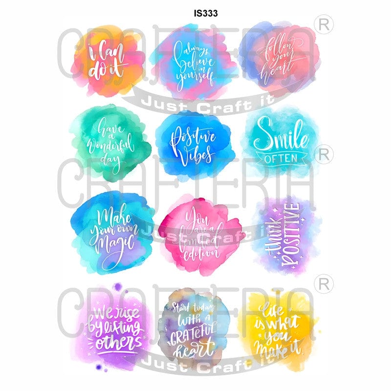 Crafteria Positive Quotes Designs Insert Sheet (Transparent Sheet) IS333