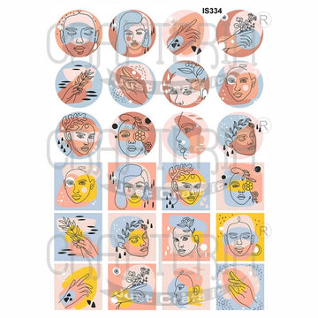 Crafteria Abstract Faces Designs Insert Sheet (Transparent Sheet) IS334