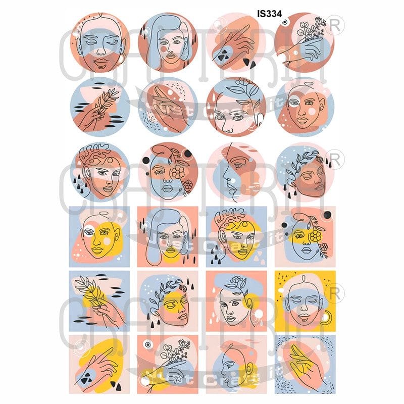 Crafteria Abstract Faces Designs Insert Sheet (Transparent Sheet) IS334