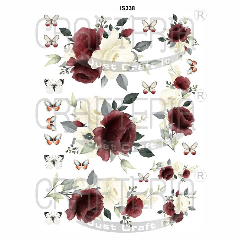 Crafteria Floral Butterfly Designs Insert Sheet (Transparent Sheet) IS338