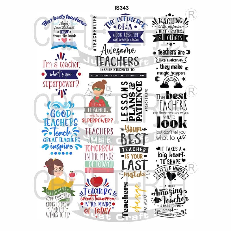 Crafteria Teachers Day Designs Insert Sheet (Transparent Sheet) IS343