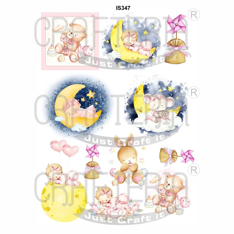 Crafteria Sleepy Babies Designs Insert Sheet (Transparent Sheet) IS347