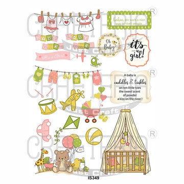 Crafteria Baby Girl Designs Insert Sheet (Transparent Sheet) IS349