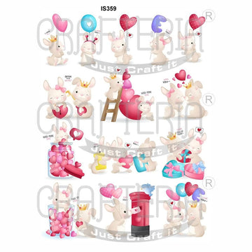 Crafteria Bunny Love Designs Insert Sheet (Transparent Sheet) IS359