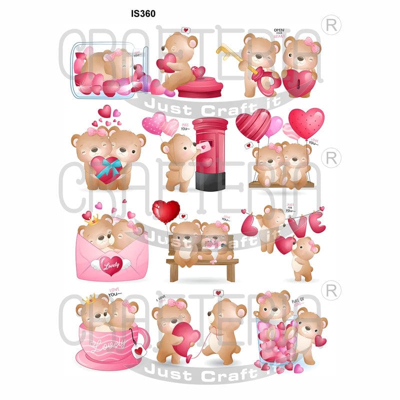 Crafteria Teddy Love Designs Insert Sheet (Transparent Sheet) IS360