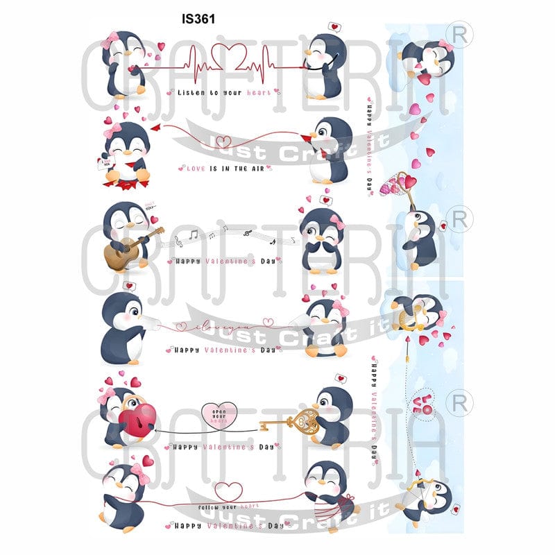 Crafteria Penguin Love Designs Insert Sheet (Transparent Sheet) IS361
