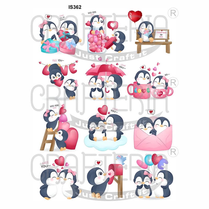 Crafteria Penguin Love Designs Insert Sheet (Transparent Sheet) IS362