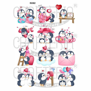 Crafteria Penguin Love Designs Insert Sheet (Transparent Sheet) IS362