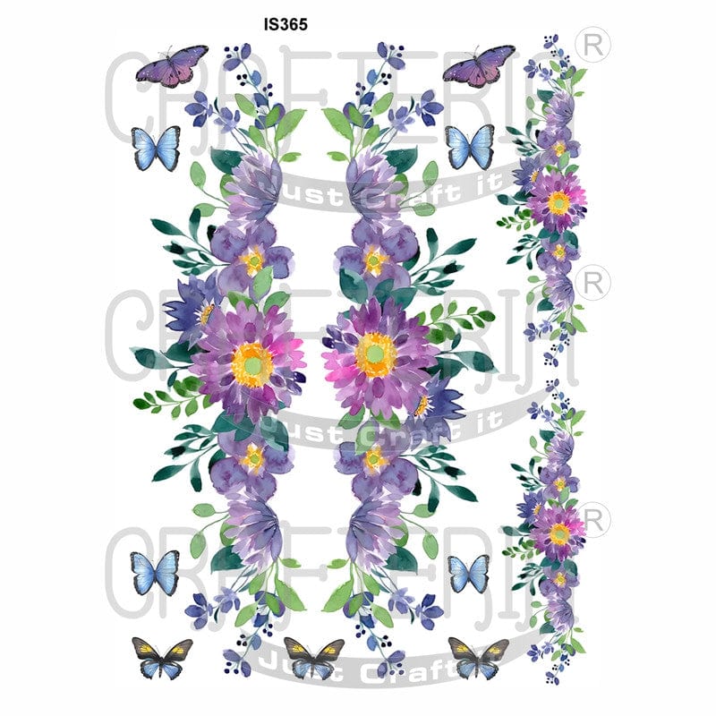 Crafteria Floral Butterfly Designs Insert Sheet (Transparent Sheet) IS365