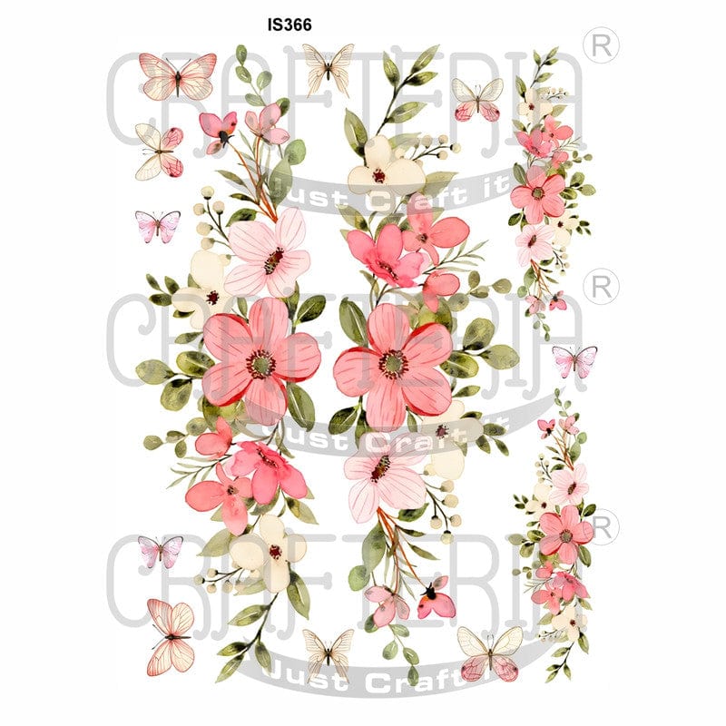 Crafteria Floral Butterfly Designs Insert Sheet (Transparent Sheet) IS366