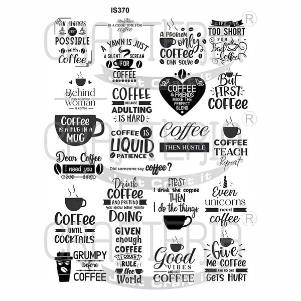 Crafteria Coffee Designs Insert Sheet (Transparent Sheet) IS370