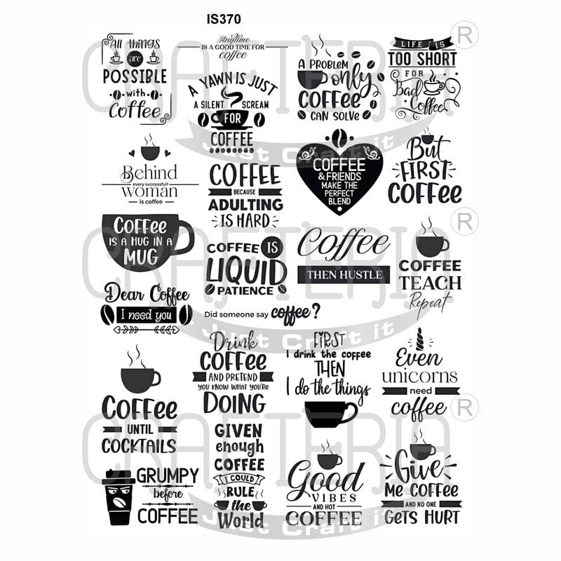 Crafteria Coffee Designs Insert Sheet (Transparent Sheet) IS370