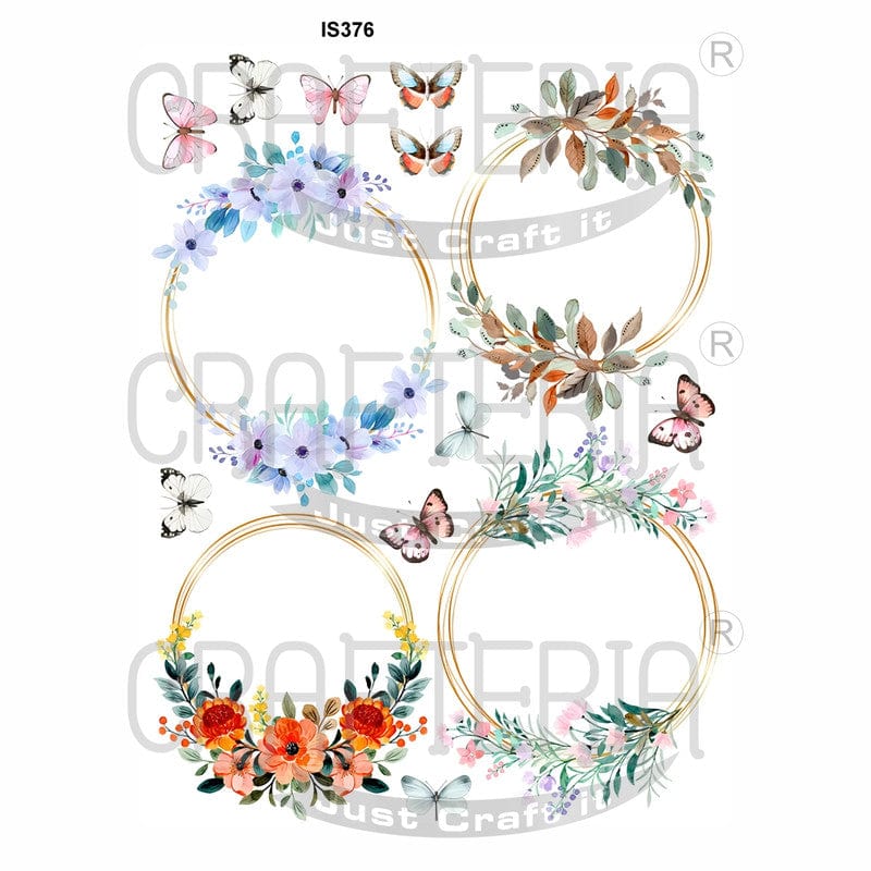Crafteria Floral Butterfly Designs Insert Sheet (Transparent Sheet) IS376