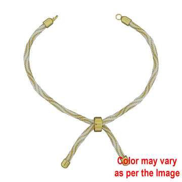 Crafteria White Colour And Gold Rope Bracelet With Adjustable Clasp