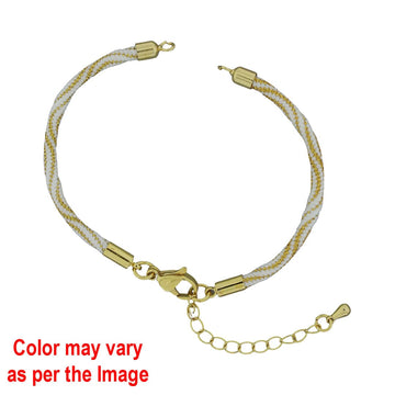 Crafteria White Colour And Gold Rope Bracelet With Adjustable Clasp