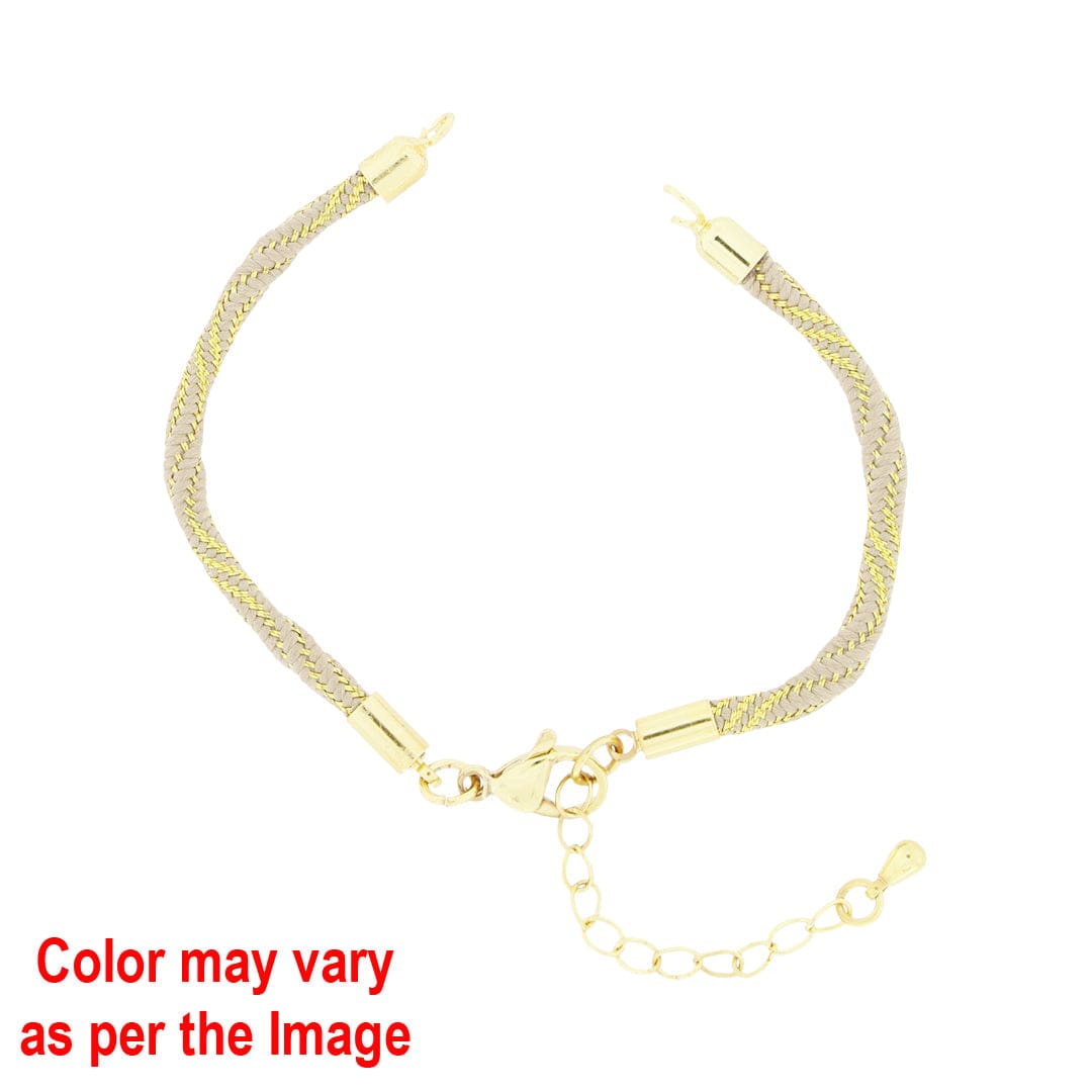 Crafteria Beige Colour And Gold Rope Bracelet With Adjustable Clasp