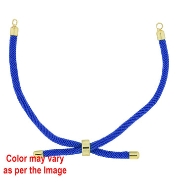 Crafteria Royal Blue Colour And Gold Rope Bracelet With Adjustable Clasp