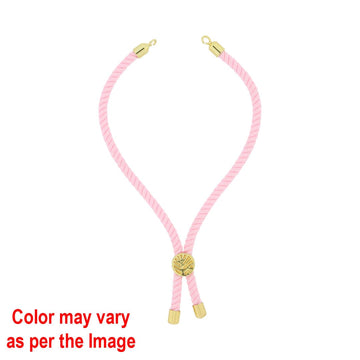 Crafteria Pink Colour Rope Bracelet with Gold Accents and Centerpiece