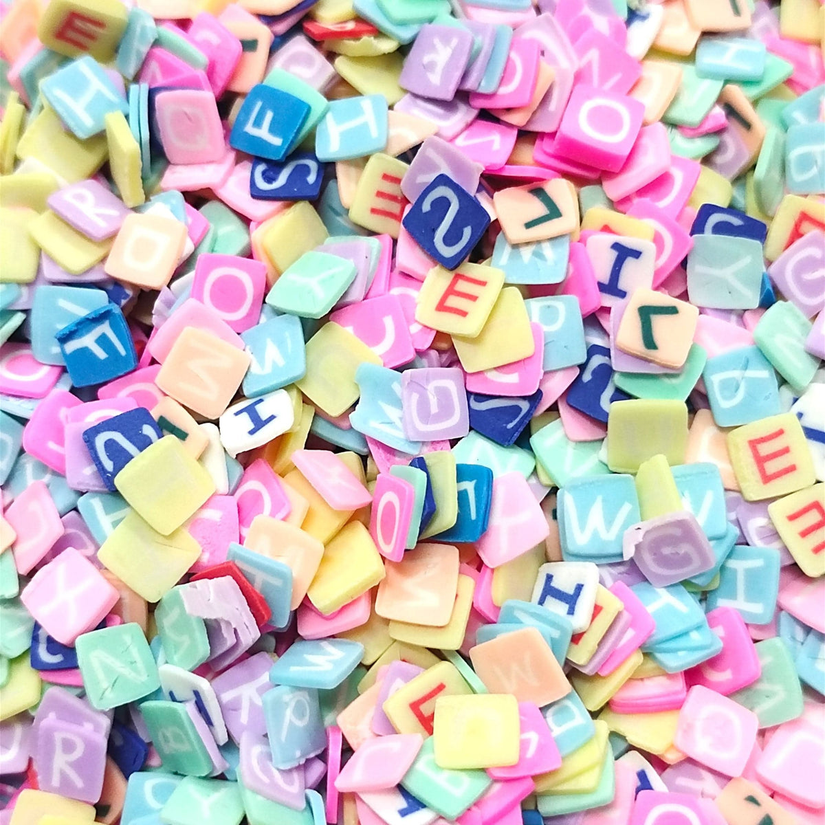 My Store Square Alphabet Shape Polymer Chips